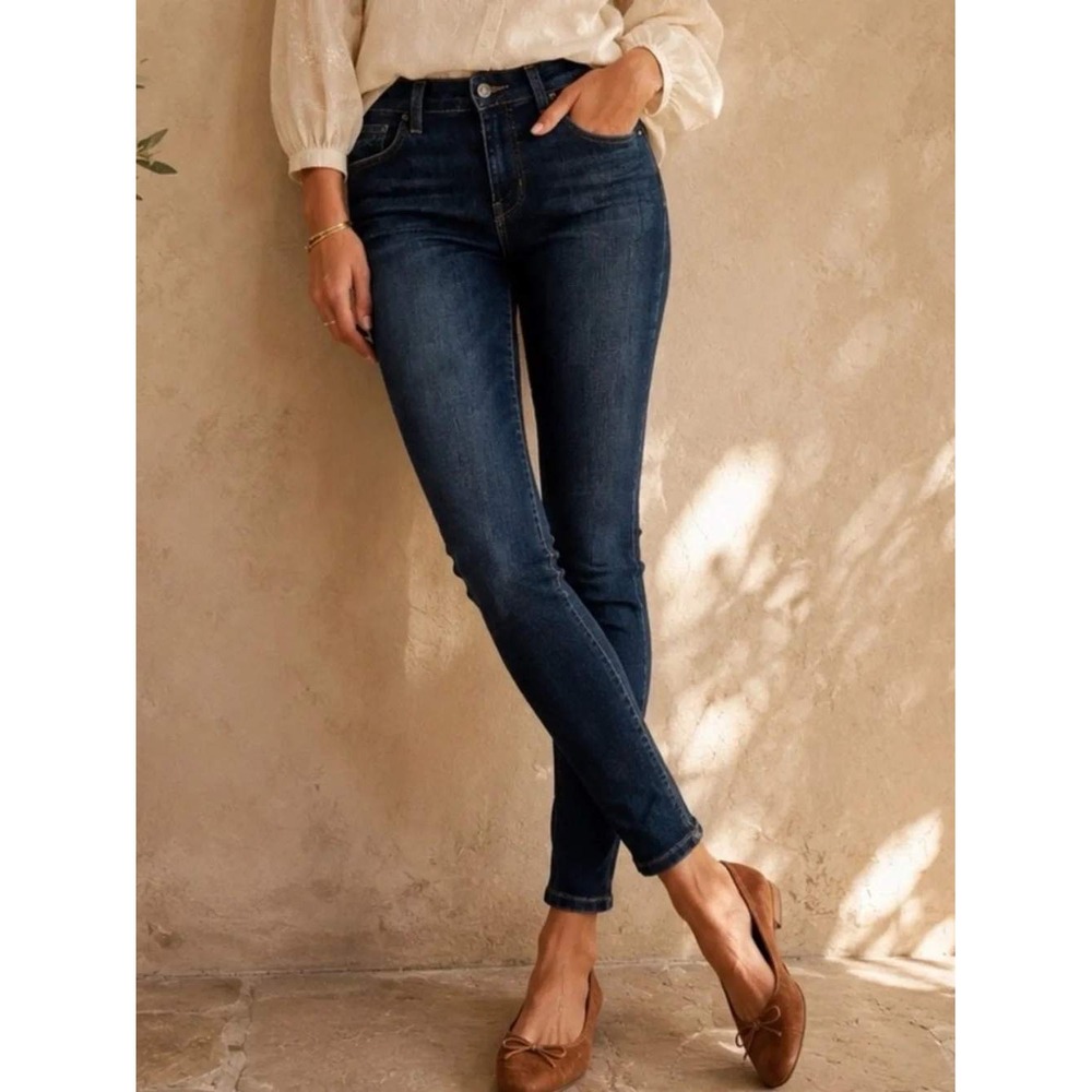Hudson Jeans Krista Super Skinny Blue Distressed Denim Jeans Womens Size 29